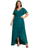 Charming Chiffon Bridesmaid Dress with Lotus Leaf Hemline - thumbnail