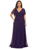 A-Line Pleated Chiffon Tie-Waist Evening Dress - thumbnail