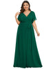 A-Line Pleated Chiffon Tie-Waist Evening Dress - thumbnail