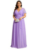 A-Line Pleated Chiffon Tie-Waist Evening Dress - thumbnail