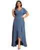 Charming Chiffon Bridesmaid Dress with Lotus Leaf Hemline - thumbnail