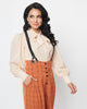 Unique Vintage Peach & Brown Pin Dot Gwen Blouse - thumbnail