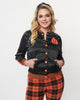 Unique Vintage Black & Orange Scream Queen Satin Bomber Jacket - thumbnail