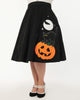 Unique Vintage Black Halloween Music Box Soda Shop Swing Skirt - thumbnail