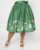 Unique Vintage Green Bird House Gellar Swing Skirt - thumbnail