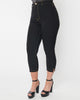 Unique Vintage Black Moon & Star Embroidery Rachelle Capri Pants - thumbnail