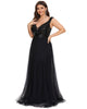 Sequin Off the Shoulder Maxi Tulle Evening Dress - thumbnail