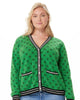 Cashmere Tennis Print Cardigan - thumbnail