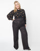 Unique Vintage Black & Orange Windowpane Thelma Suspender Pants - thumbnail