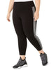 Calvin Klein Women's Essex Stripe Tricot Cropped Leggings Black 3X - thumbnail