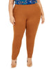 Calvin Klein Women's Pull-on Zippered-Pocket Pants Brown 20W - thumbnail