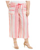 Style & Co Womens Linen Wide Leg Cropped Pants Pink 24-W - thumbnail