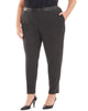 Calvin Klein Women's Faux Leather Waist Slim Leg Pants Gray 14W - thumbnail