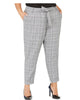 Calvin Klein Women's High Waisted Houndstooth Ankle Pants Silver-Black 14W - thumbnail