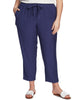 1.STATE Women's Trendy Flat-Front Drawstring Ankle Pants Blue 3X - thumbnail