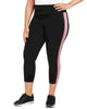 Calvin Klein Performance Women's Essex Stripe Tricot Cropped Leggings Yellow 1X - thumbnail
