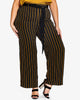 City Chic Women's Trendy Striped Palazzo Pants Black 18W - thumbnail