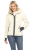 Women's Midweight Quilted Contrast With Thumbholes Hooded Jacket - thumbnail