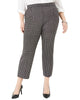Michael Kors Women's Check Print Side Zip Cropped Pants Silver 1X - thumbnail