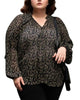 Darcy Blouse Mini Pleats Ditsy Print Black - thumbnail