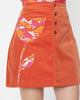 Smak Parlour Burnt Orange Psychedelic Tulip Mini Skirt - thumbnail