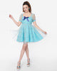 Smak Parlour Blue & Multi Star Puff Sleeve Babydoll Dress - thumbnail
