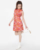 Smak Parlour Pink & Orange Psychedelic Eye Mock Neck Dress - thumbnail