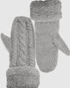 Gloves- Double Layer Fleece Lined Knitted Winter Gloves Grey - thumbnail