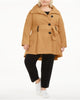 Madden Girl Junior's Plus Skirted Belted Coat Brown Size 2XL - thumbnail