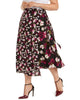 Calvin Klein Women's Plus Floral MIDI Wrap Skirt Black Size 14W - thumbnail