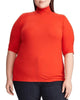 Lauren Ralph Lauren Plus Size Stretch Turtleneck Top - Sporting Orange Size 2X - thumbnail