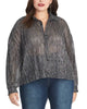 Rachel Roy Women's Trendy Plus Size Ben Metallic Crinkle Blouse silver Size 1X - thumbnail