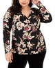 Rachel Roy Women's Plus Stella Ruched Top Black Size 2X - thumbnail