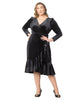 Viola Velvet Long Sleeve Wrap Dress - thumbnail