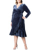 Viola Velvet Long Sleeve Wrap Dress - thumbnail
