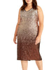 Rachel Roy Women's Plus Sequin Ombre MIDI Dress Brown Size 14W - thumbnail