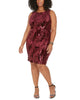 Emerald Sundae Women's Trendy Plus Size Sleeveless Sequin Velvet Sheath Dress Red Size 16 - thumbnail
