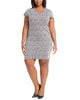 Michael Kors Women's Plus Plaid Jacquard Sheath Dress Black Size 2X - thumbnail