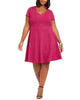 B Darlin Women's Trendy Plus Size Bow-Back Skater Dress Dark Purple Size 14 - thumbnail