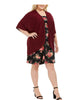 Love Squared Women's Plus Floral Topper Dress with Jacket Black Floral Size 2XL - thumbnail
