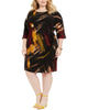 Robbie Bee Women's Plus Printed Side Tie Sheath Dress Multi Size 3X - thumbnail