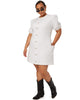 Danielle Bernstein Women's Trendy Plus Rhinestone Button Mini Dress White Size 20W - thumbnail