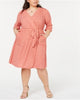 Monteau Women's Trendy Plus Printed Fit & Flare Dress Orange Size 1X - thumbnail