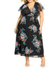 City Chic Women's Plus Floral Print Maxi Dress Black Size 18W - thumbnail