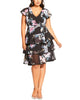 City Chic Women's Trendy Plus Summer Blooms Dress Black Size 20W - thumbnail