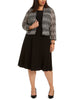 Jessica Howard Women's Plus Size Midi Dress & Chevron Lace Jacket Gray Size 16W - thumbnail