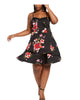 Sequin Hearts Women's Trendy Plus Size Floral Fit & Flare Dress Black Size 20 - thumbnail