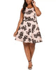 City Studios Women's Plus Size Printed A-Line Dress Dark Pink Size 22 - thumbnail