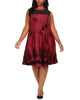 Love Squared Women's Trendy Plus Size Flocked-Velvet Fit & Flare Dress Purple Size 1X - thumbnail
