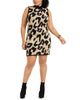 Planet Gold Women's Derek Heart Trendy Plus Size Glitter Leopard-Print Bodycon Dress Black Size 1X - thumbnail